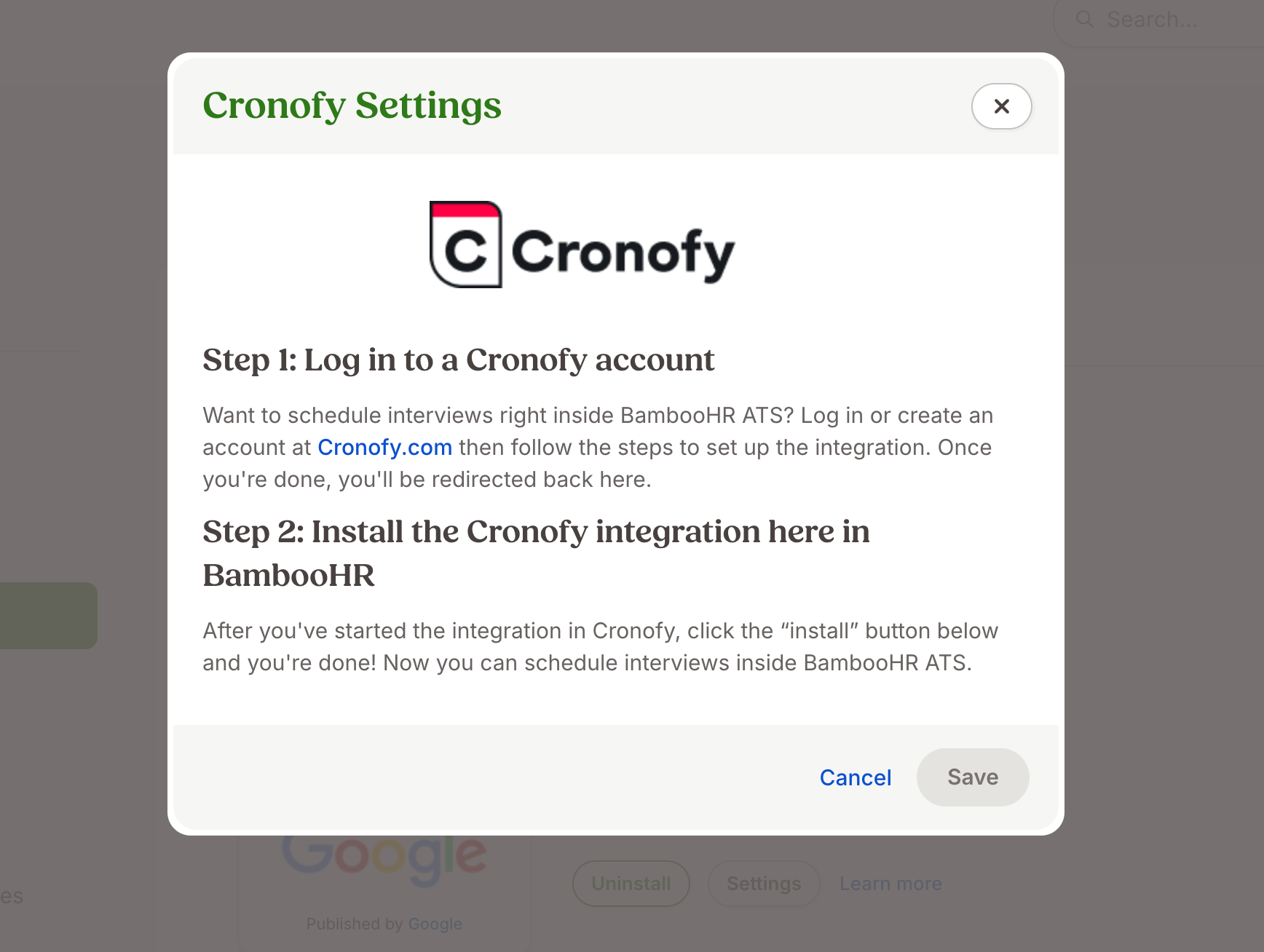 edirect to setup Cronofy connection